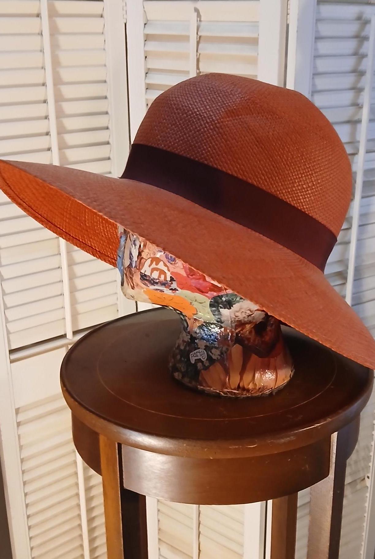 Mazzanti Elegant Brown Straw Hat Mexican Style Wide Brim Straw Hat | Safari/Gambler Hat  main image 4