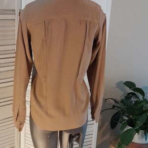 Vintage 30s 40s Blouse w/Pockets /Neutral Color / S image 6