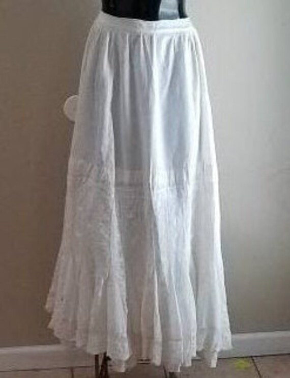 Antique White Skirt Victorian/Edwardian Ruffled a… - image 3