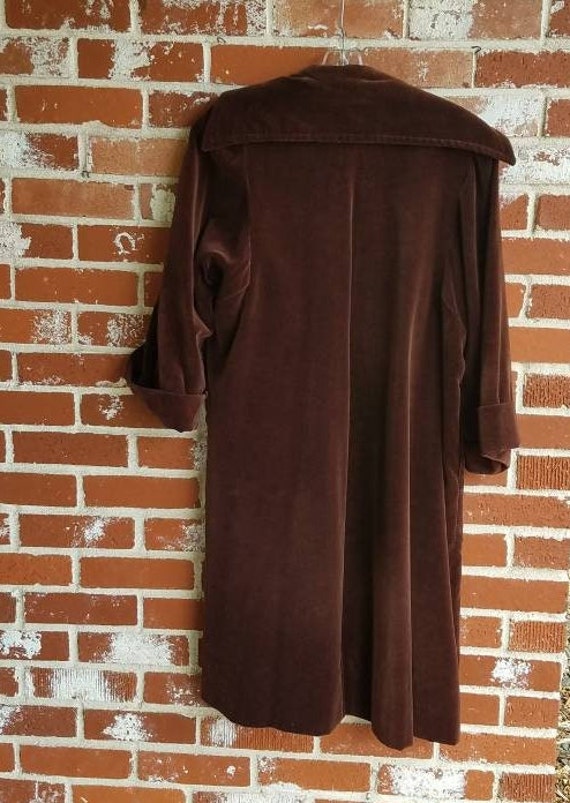 Vintage 40s/50s Soft Luxe Chocolate Brown Velvet … - image 3