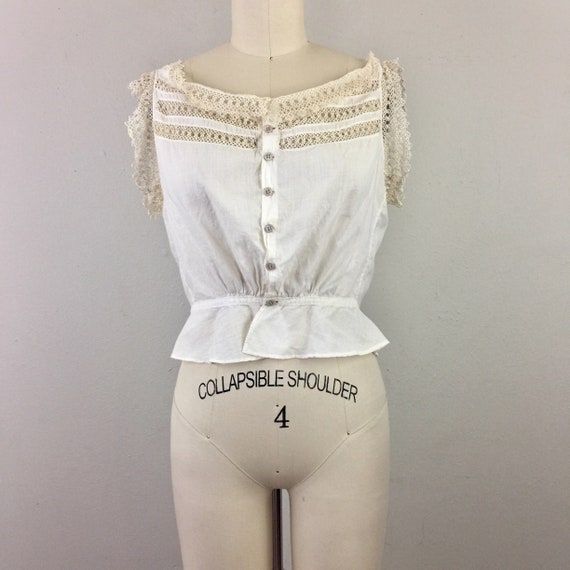Vintage Antique Victorian Edwardian White Cotton B