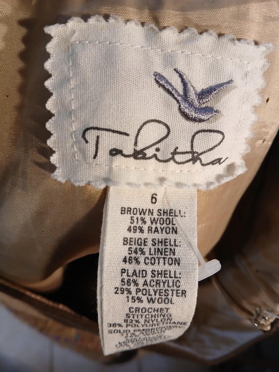 Vintage Tabitha Simmons Textile Patchwork Skirt /… - image 6