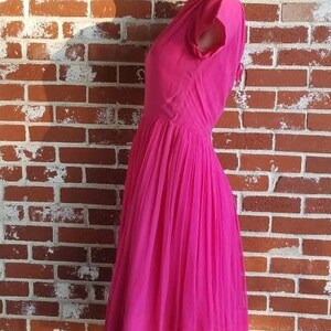 Vintage 60s/50s Pink Party Frock Mad Men Rockabilly M image 4