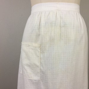 apron antique vintage Victorian Edwardian White Cotton w/ Eyelet Ruffle Trim image 6