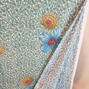 Vintage 60s/70s Fabric Yardage / Wonderful Jersey / 12.75yds/ Green w/Floral Accent image 4