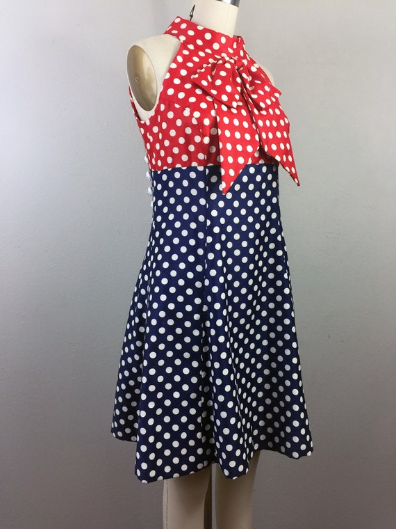 Vintage 1960s Mod Polka Dot Mini Dress Eloise Cur… - image 4