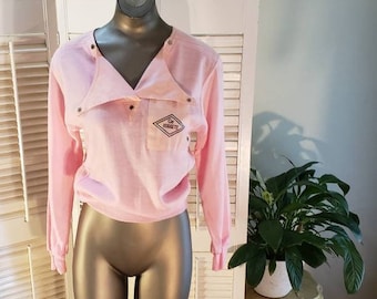 Vintage 80s 2-Piece Pink Knit Jogger Deadstock  Sz S  Athleisure Track Suit