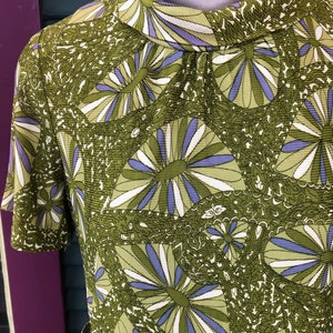 Vintage 1960s MOD PSYCHEDELIC Print Dress Soft Jersey Fabric Shift image 3