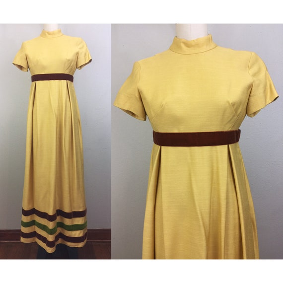 yellow velvet maxi dress