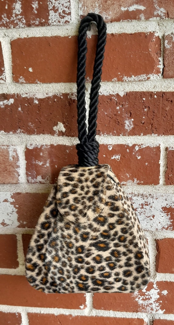 Vintage 80s Leopard Velvet CROSSOVER Optional Bag/