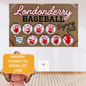 Senior Sign Out Image Baseball Senior Night Banner Template / Handprint Banner / Little ...