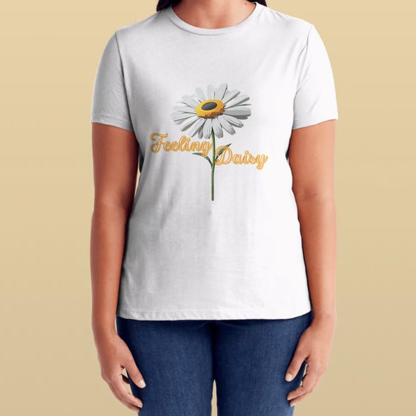 Feeling Daisy T-Shirt Design | Organic Sublimation Template | Daisy Flower | Feeling Daisy | Women T-shirts | hippie | Canva template