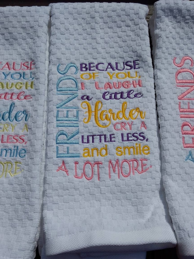 Friends kitchen towel kitchen towels friendship friend Etsy