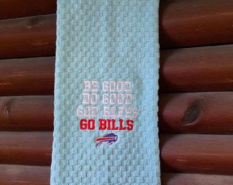 Buffalo Bills Kitchen Towel, Embroidered Dish for Fans