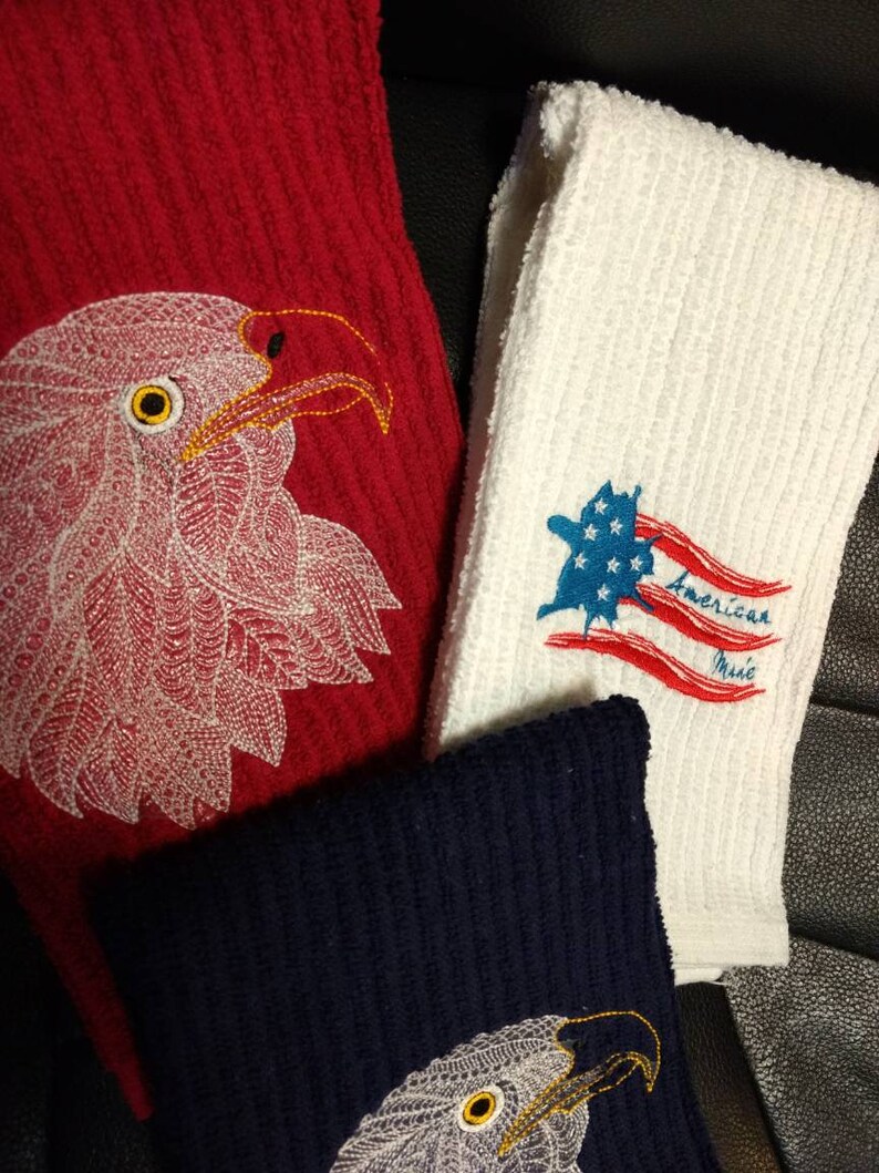 Eagle kitchen towels kitchen towels Fourth of July red Etsy