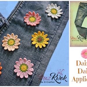 Dainty Daisy Appliques pdf crochet pattern image 1