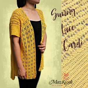 Sunny lace cardi pdf crochet pattern size M 4XL image 1