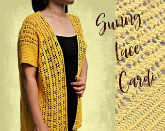 Sunny lace cardi pdf crochet pattern ( size M - 4XL )