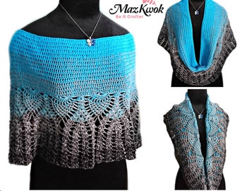 Convertible cowl / poncho pdf crochet pattern ( size S - 3XL )