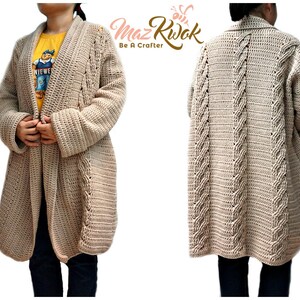Snuggly cardi pdf crochet pattern ( size S - 3XL )