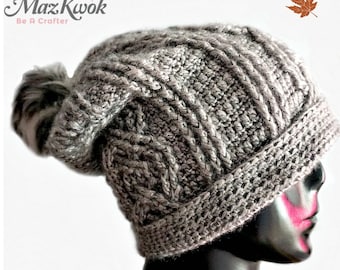Eternal cable hat pdf crochet pattern ( adult size )