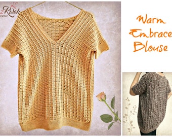 Warm Embrace Blouse pdf crochet pattern ( size S - 4XL )