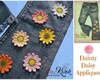 Dainty Daisy Appliques pdf crochet pattern