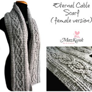 Eternal Cable Scarf pdf crochet pattern ( female version )