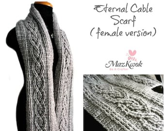 Eternal Cable Scarf pdf crochet pattern ( female version )