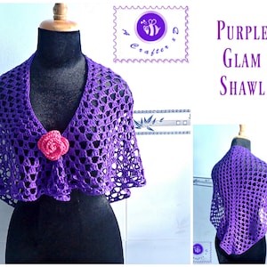 Purple Glam Shawl pdf crochet pattern