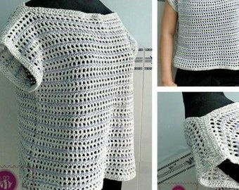 Comfy crop top pdf crochet pattern ( size 2XS - 2XL )