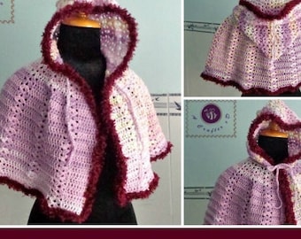Scent of Spring hooded cape pdf crochet pattern ( size 2XS - 2XL )