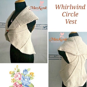 Whirlwind circle vest pdf crochet pattern ( size 2XS - 2XL )