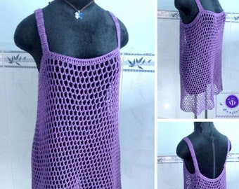Net tank dress pdf crochet pattern ( size 2XS - 2XL )