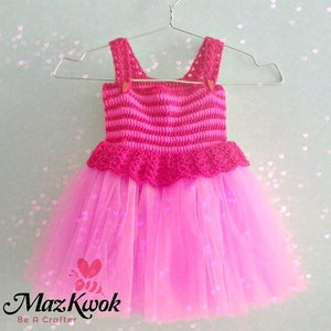 Pinky Baby Tutu Kleid Häkelanleitung ( Größe 12 Monate bis 4T Kleinkind )