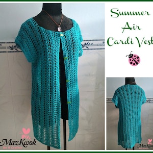 Summer Air cardi vest pdf crochet pattern ( size S - 3XL )