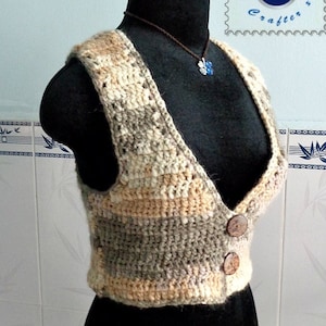 Latte short vest pdf crochet pattern ( size 2XS - 2XL )
