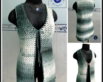 Moonlight cardi vest pdf crochet pattern ( size S - 3XL )