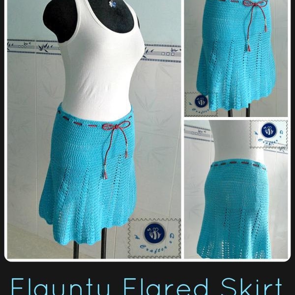 Flaunty flared skirt pdf crochet pattern ( size 2XS - 2XL )