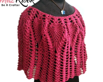 Lacy Love poncho pdf crochet pattern ( size S - 3XL )