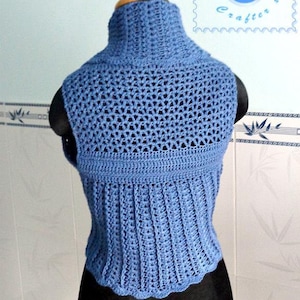 Shawl cir-collar vest pdf crochet pattern size 2XS 2XL image 3