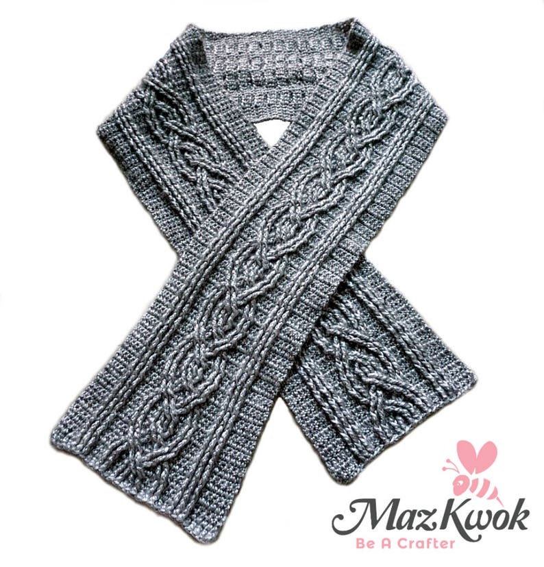 Eternal Cable Scarf pdf crochet pattern female version image 2