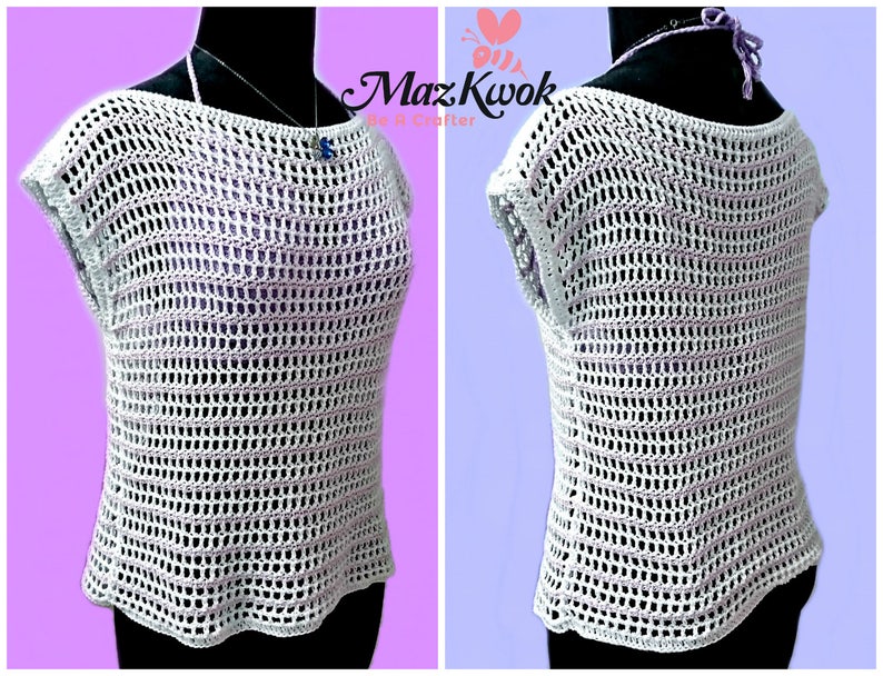 Comfy crop top pdf crochet pattern size 2XS 2XL image 3