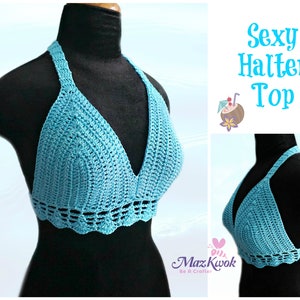 Sexy halter top pdf crochet pattern size S 3XL image 1