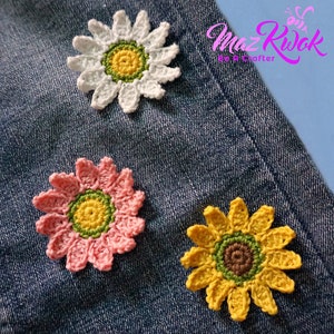 Dainty Daisy Appliques pdf crochet pattern image 2