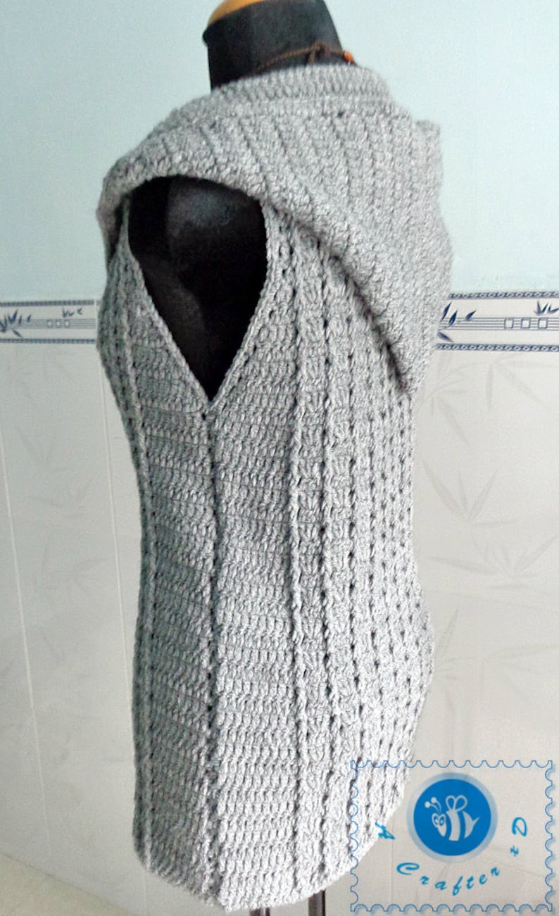 Overcast vest pdf crochet pattern size S 3XL image 2