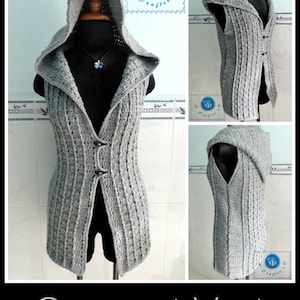 Overcast vest pdf crochet pattern size S 3XL image 1