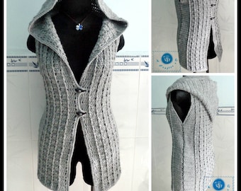 Overcast vest pdf crochet pattern ( size S - 3XL )