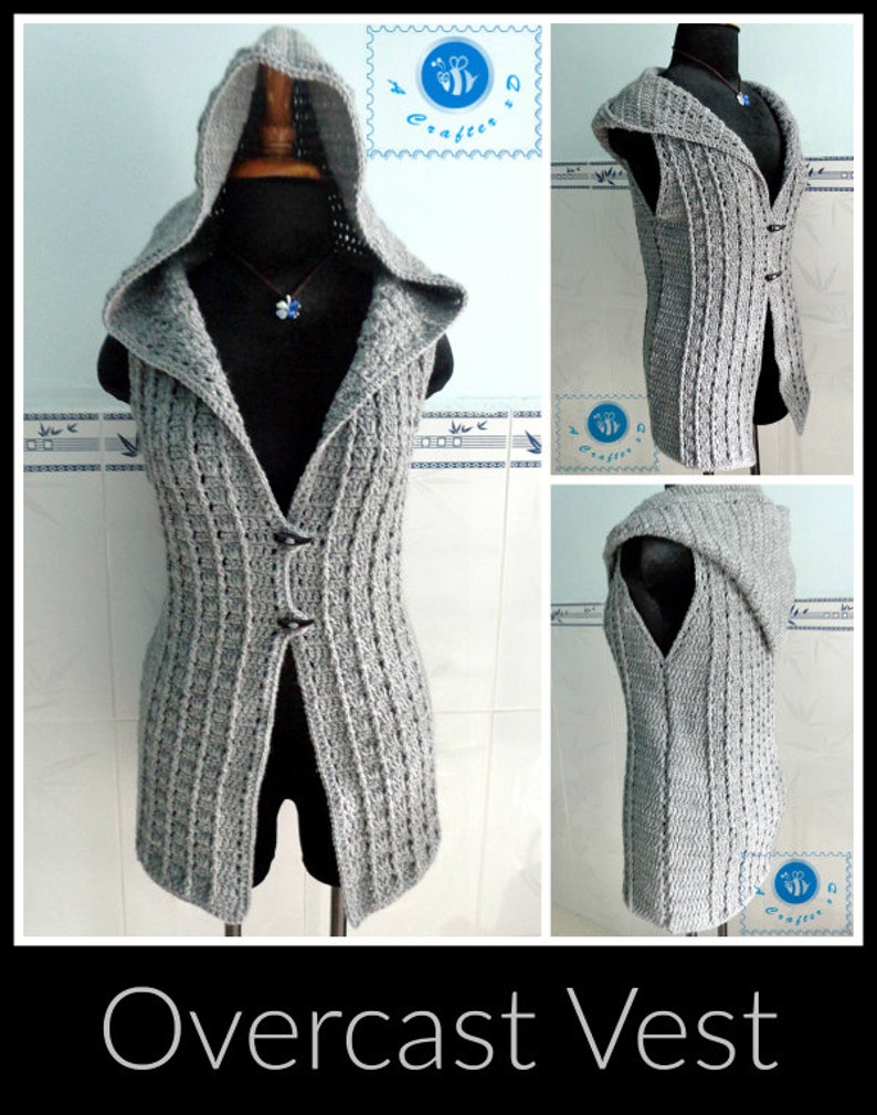 Overcast vest pdf crochet pattern size S 3XL image 1