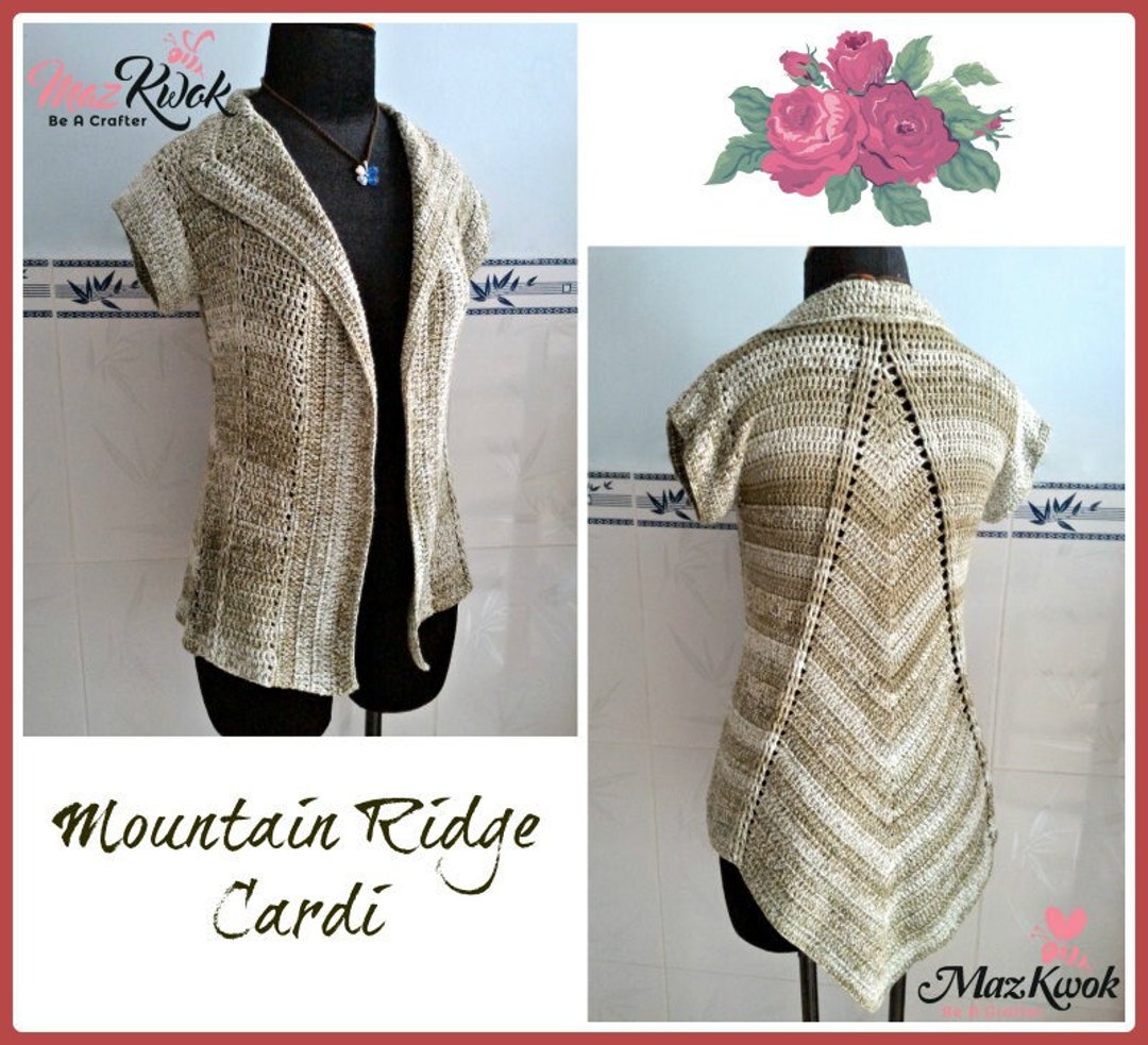 Mountain Ridge Pattern Mountain Ridge Cardi Pdf Crochet Pattern ( Size S - 3XL ) - Etsy